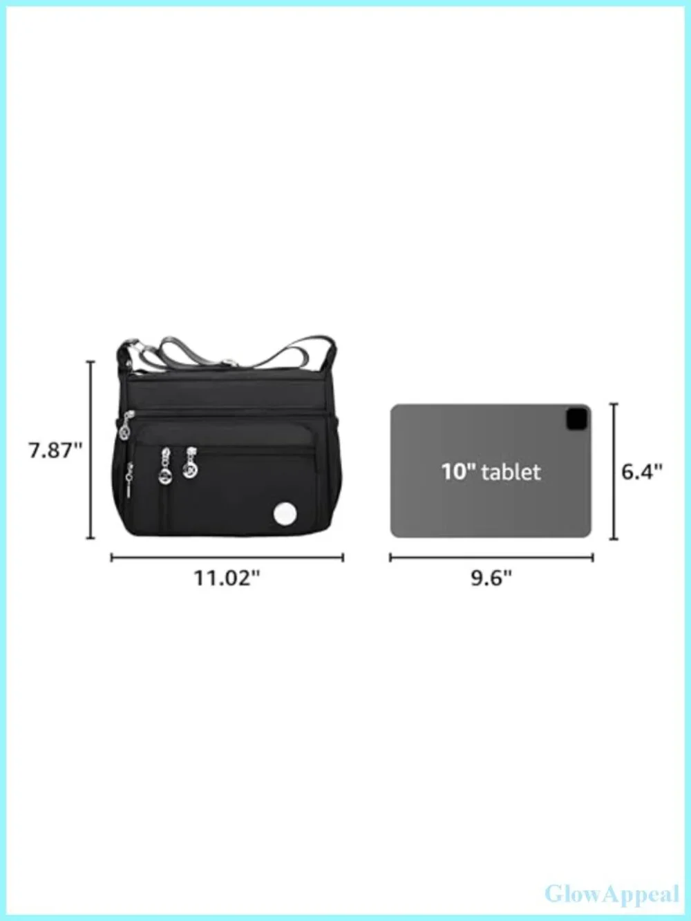 Waterproof Nylon Crossbody Tote Bag with Adjustable Strap